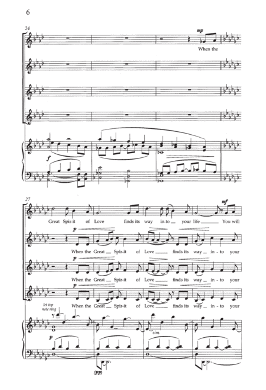 The Great Spirit of Love SSAA scores gallery preview page 6