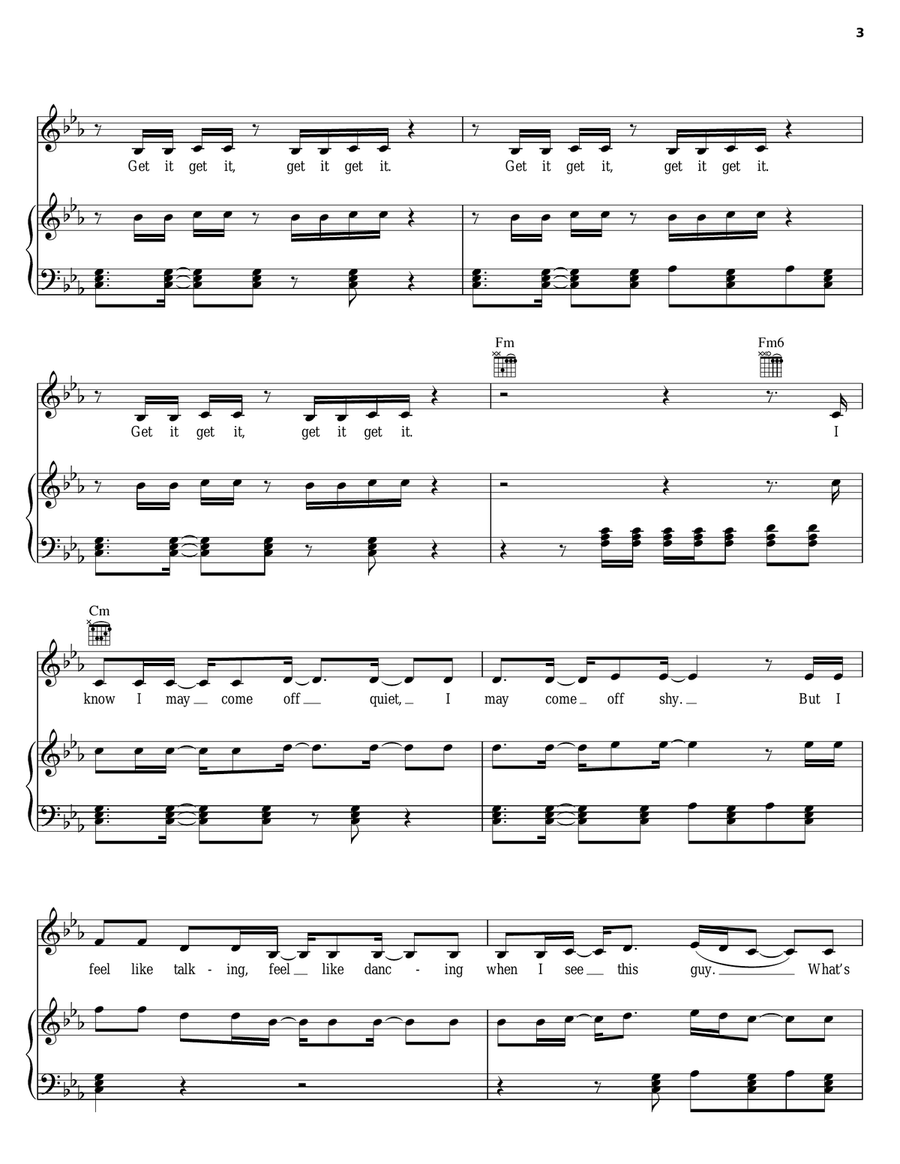 I'm A Slave 4 U Piano, Vocal, Guitar scores gallery preview page 3