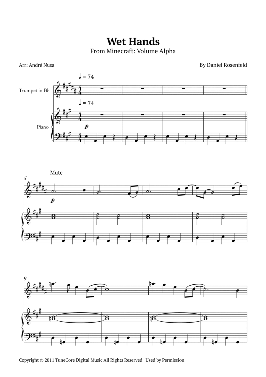 Wet Hands B-Flat Trumpet scores gallery preview page 1