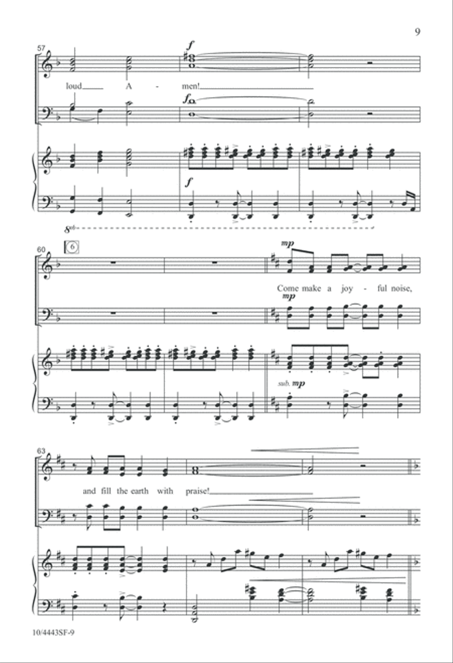 Come, Sing a Song of Joy! 4-Part scores gallery preview page 9