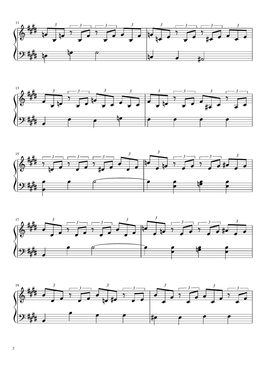 Beethoven - Moonlight Sonata (easy piano sheet) Easy Piano scores gallery preview page 2