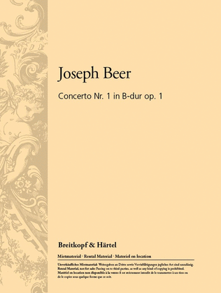 Book cover for Concerto No. 1 in Bb major Op. 1