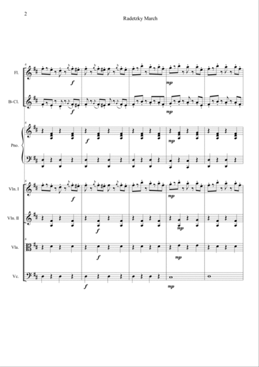Radetzky Marsch Orchestra scores gallery preview page 2