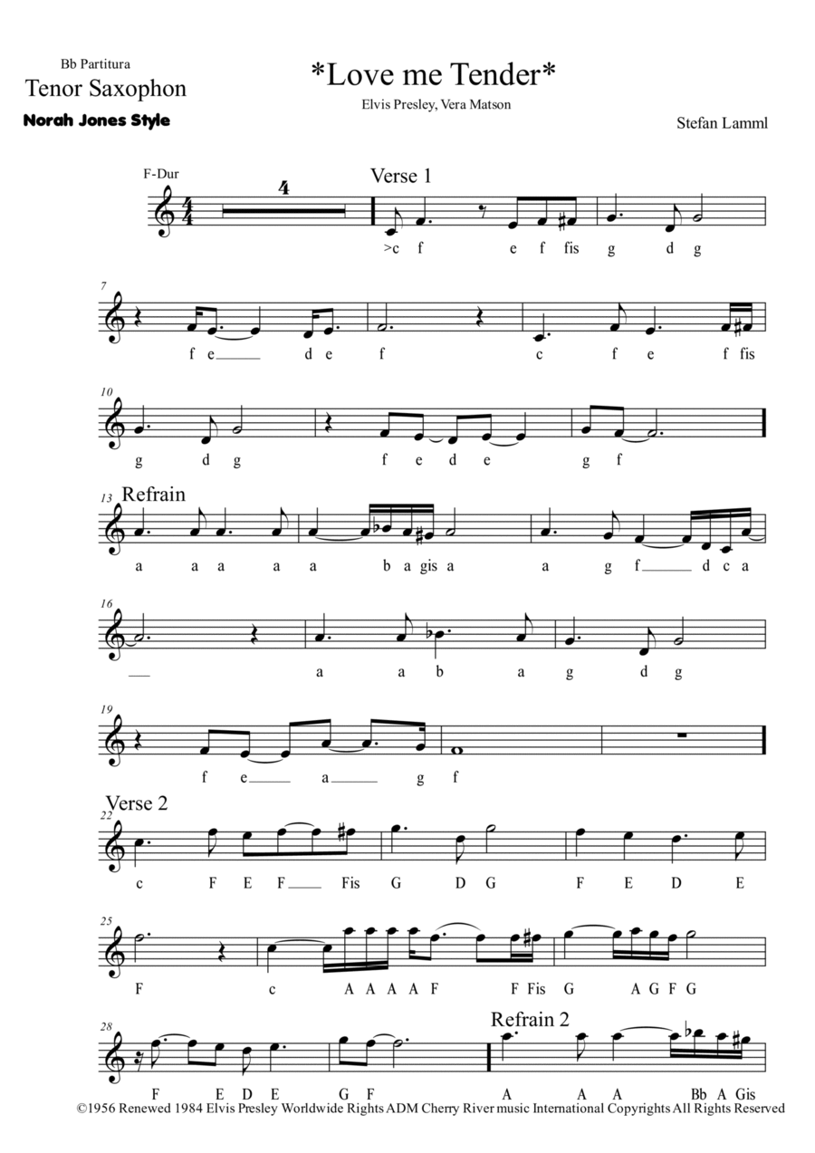 Love Me Tender Clarinet scores gallery preview page 1