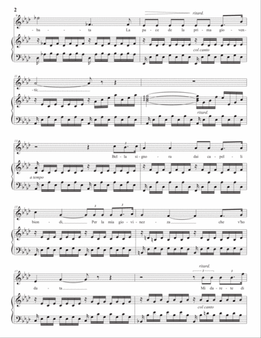 DENZA: Occhi di fata (transposed to A-flat major) Voice scores gallery preview page 3