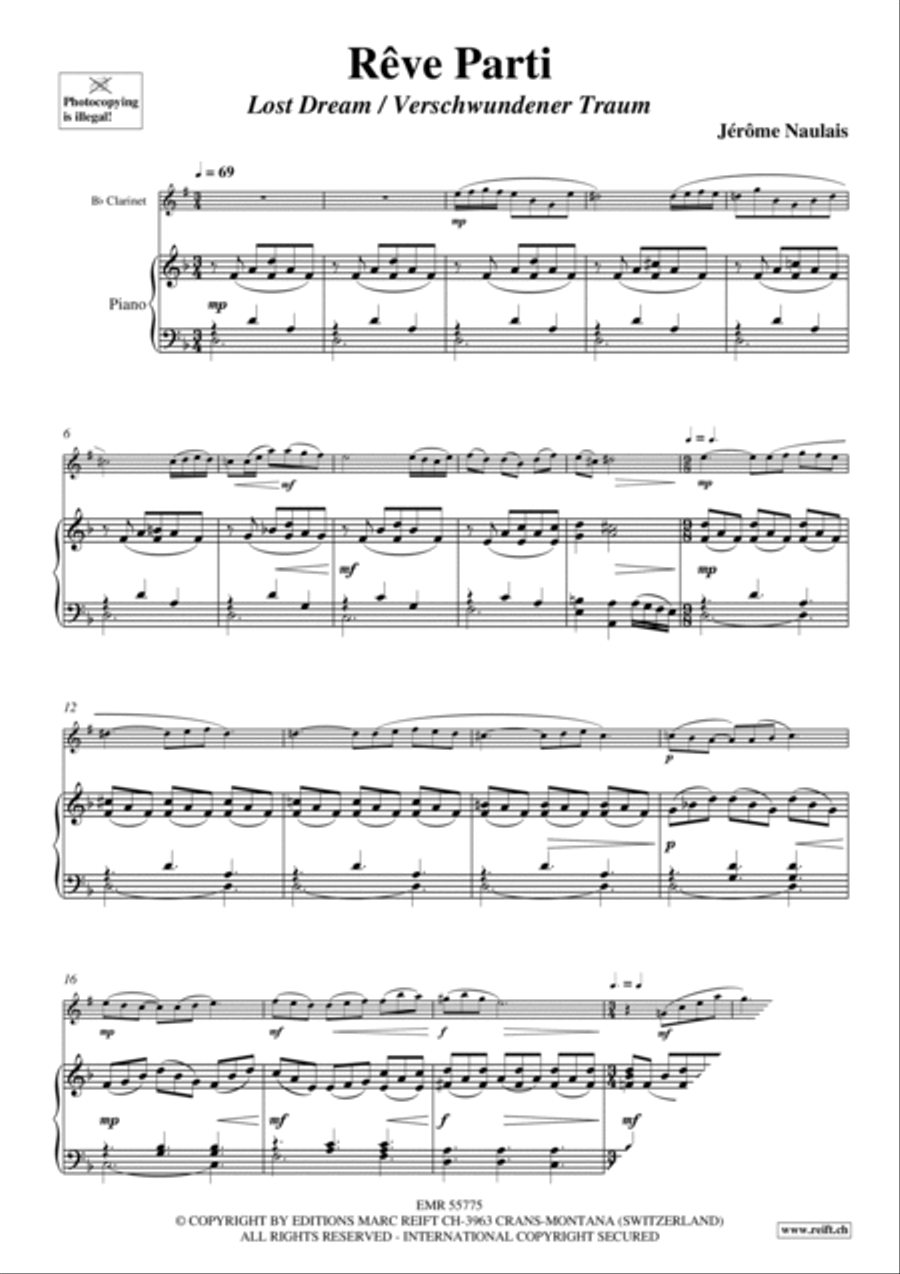 Reve Parti Clarinet Solo scores gallery preview page 5