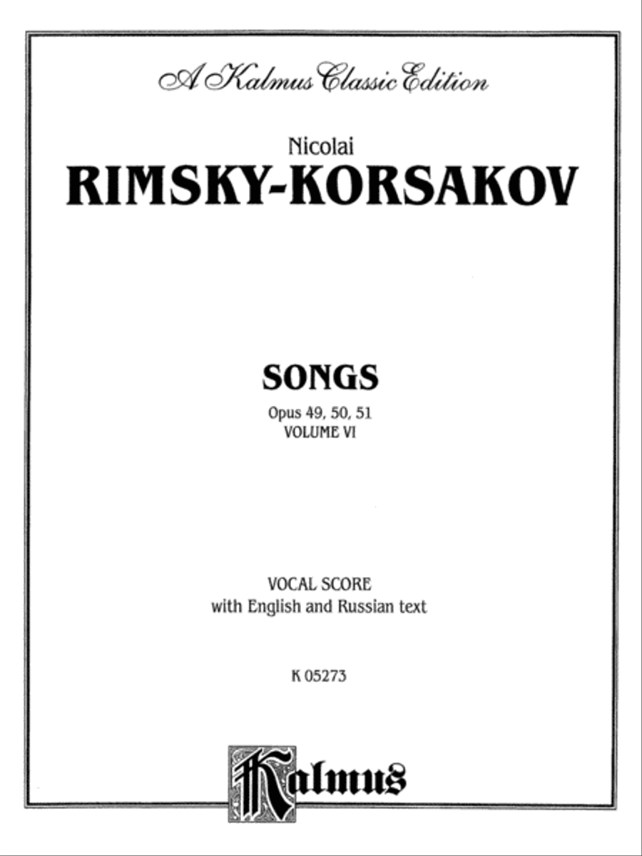 Songs, Op. 49, 50, 51, Volume 6