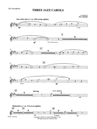 Three Jazz Carols: E-flat Alto Saxophone