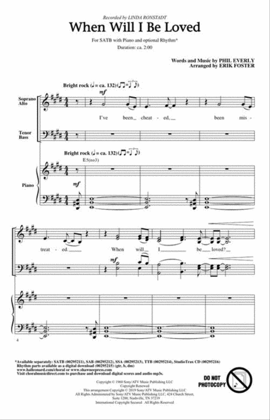 When Will I Be Loved When Will I Be Loved 4-Part scores gallery preview page 3