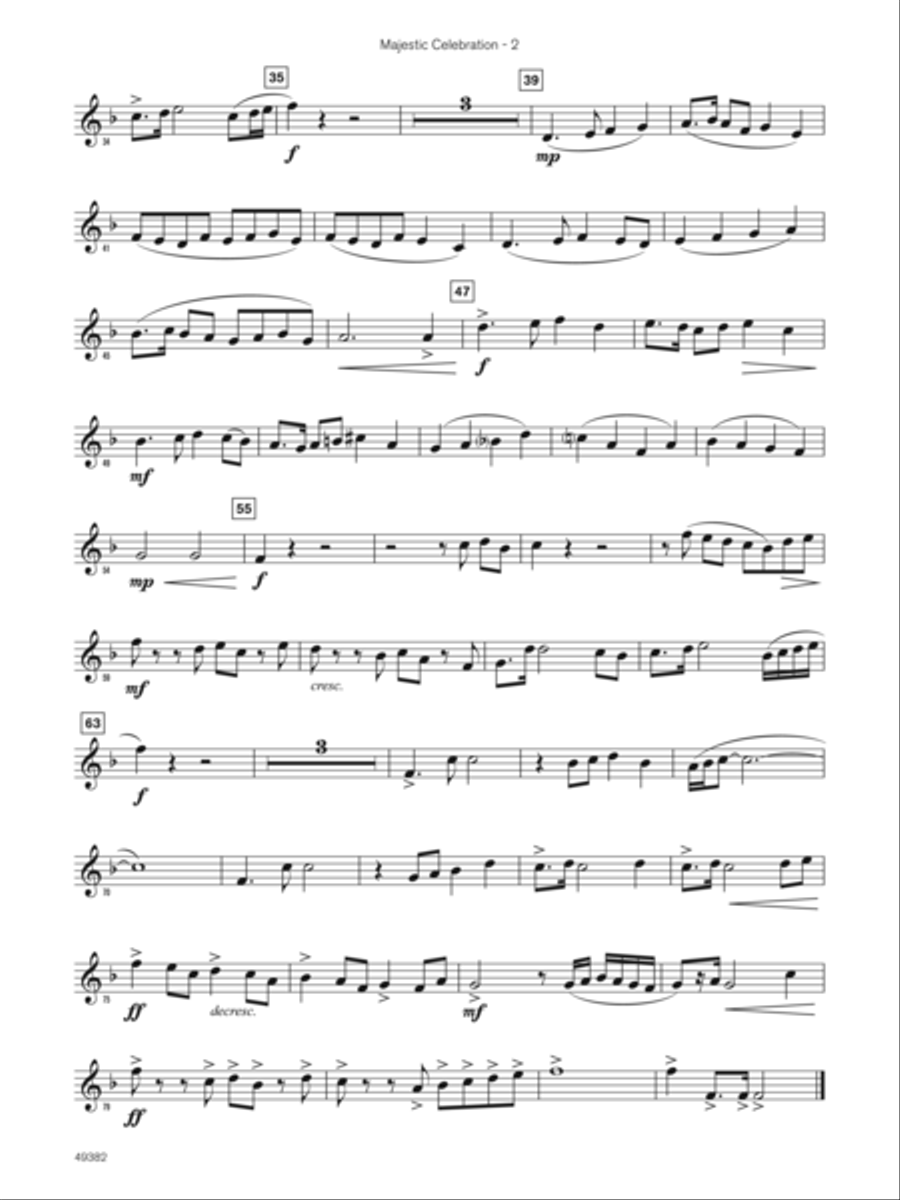 Majestic Celebration (Sound Innovations Soloist, French Horn) Small Ensemble scores gallery preview page 2
