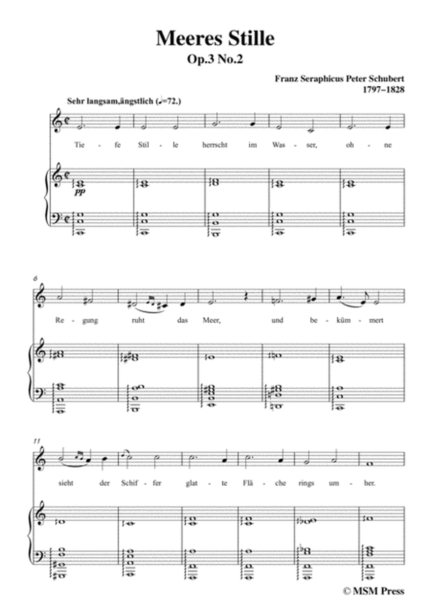 Schubert-Meeres Stille,Op.3 No.2,in C Major,for Voice&Piano image number null