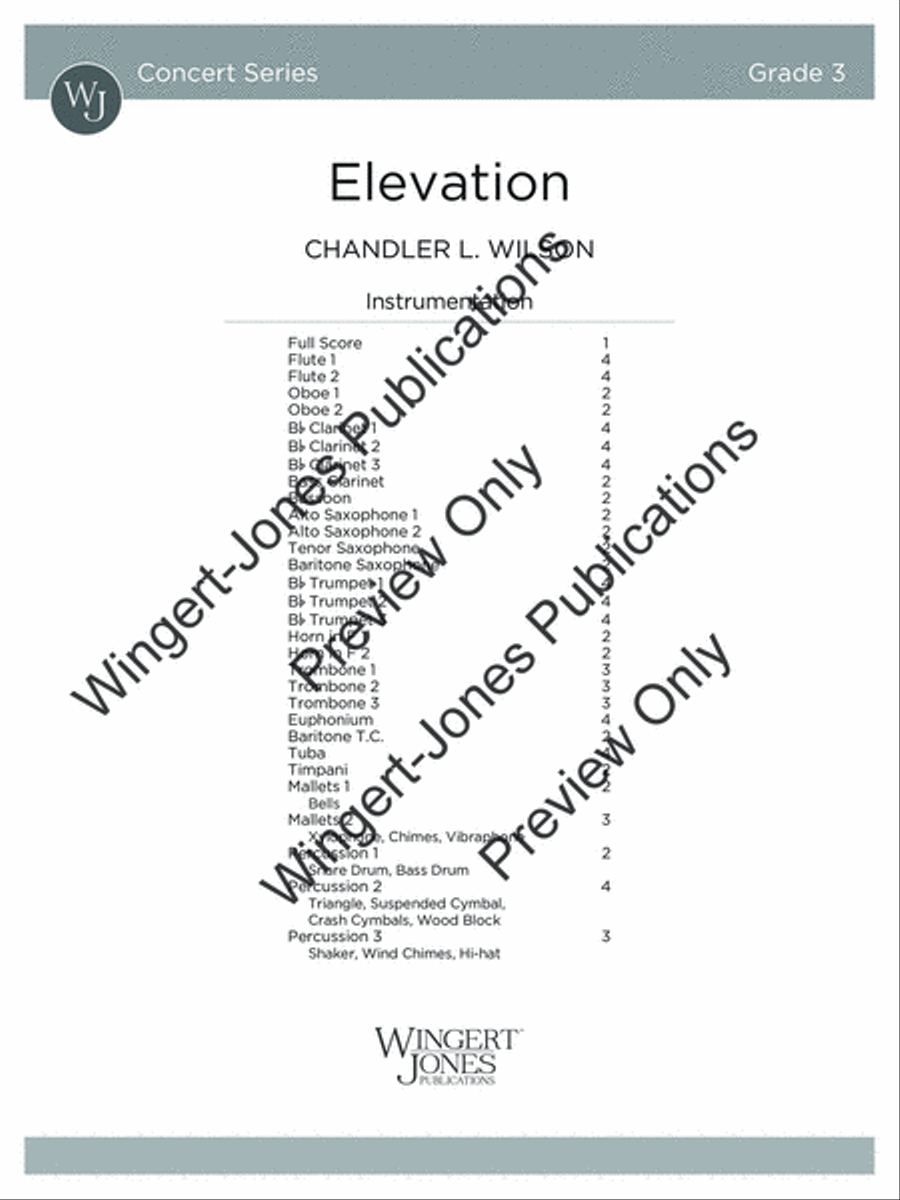Elevation (Score) Concert Band scores gallery preview page 2