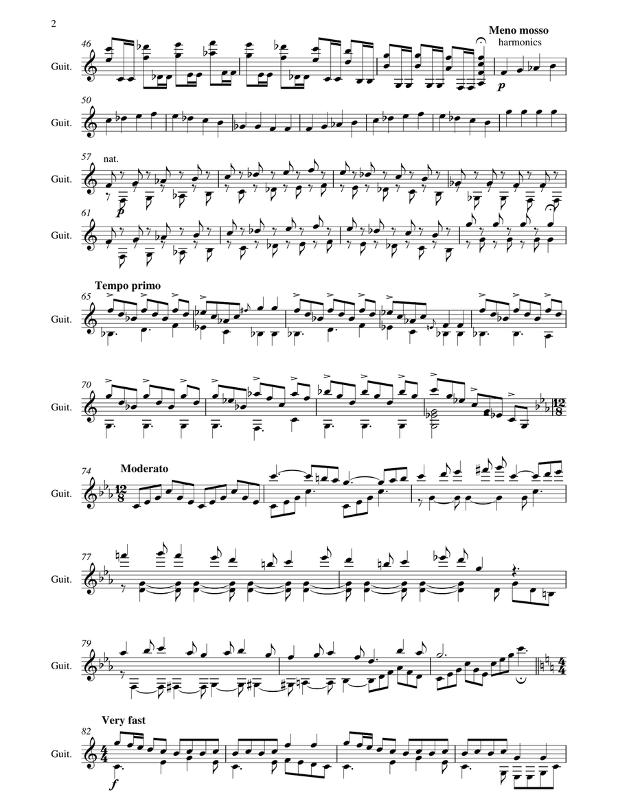 Oriental Dance for Guitar Solo Classical Guitar scores gallery preview page 2