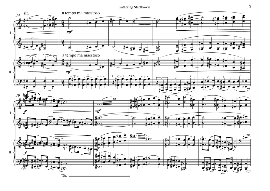 Gathering Starflowers: A Music Drama for 2 Pianos 2 Pianos, 4-Hands scores gallery preview page 5
