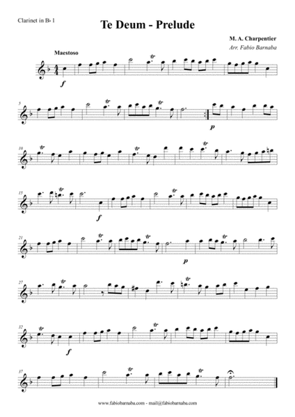 Te Deum - Prelude for Clarinet Quartet or Clarinet Choir image number null