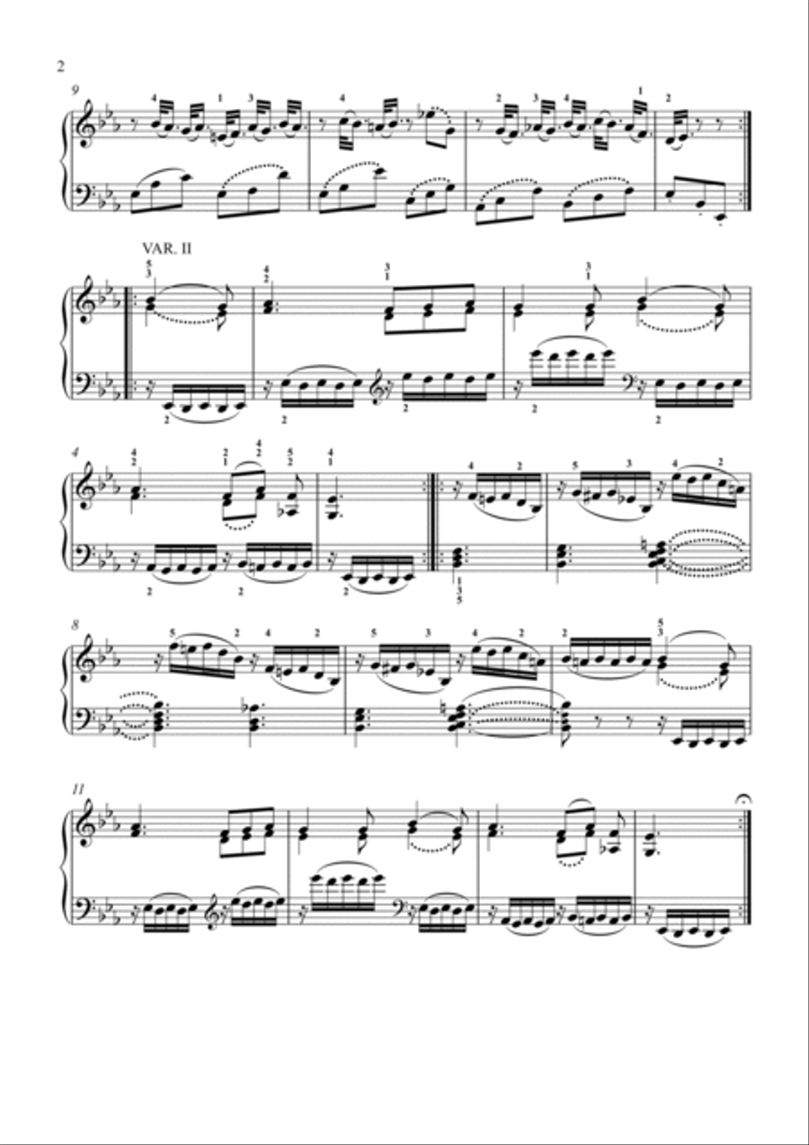 Mozart-12 Variations on La belle Françoise, K.353 Piano Solo scores gallery preview page 3