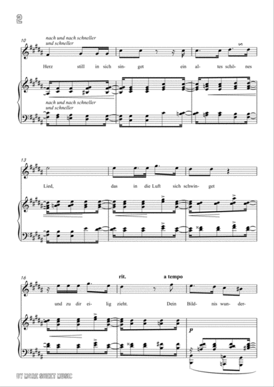 Schumann-Intermezzo in B Major,for Voice and Piano Voice Solo scores gallery preview page 4