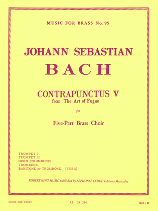 Book cover for Bach Js King Art Of Fugue Contrapunctus 5 Brass Quintet Mfb095 Sc/pts
