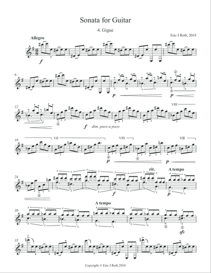 Gigue Classical Guitar scores gallery preview page 3