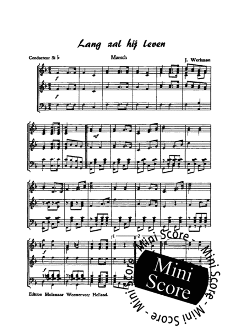 Lang Zal Hij Leven Fanfare Band scores gallery preview page 4
