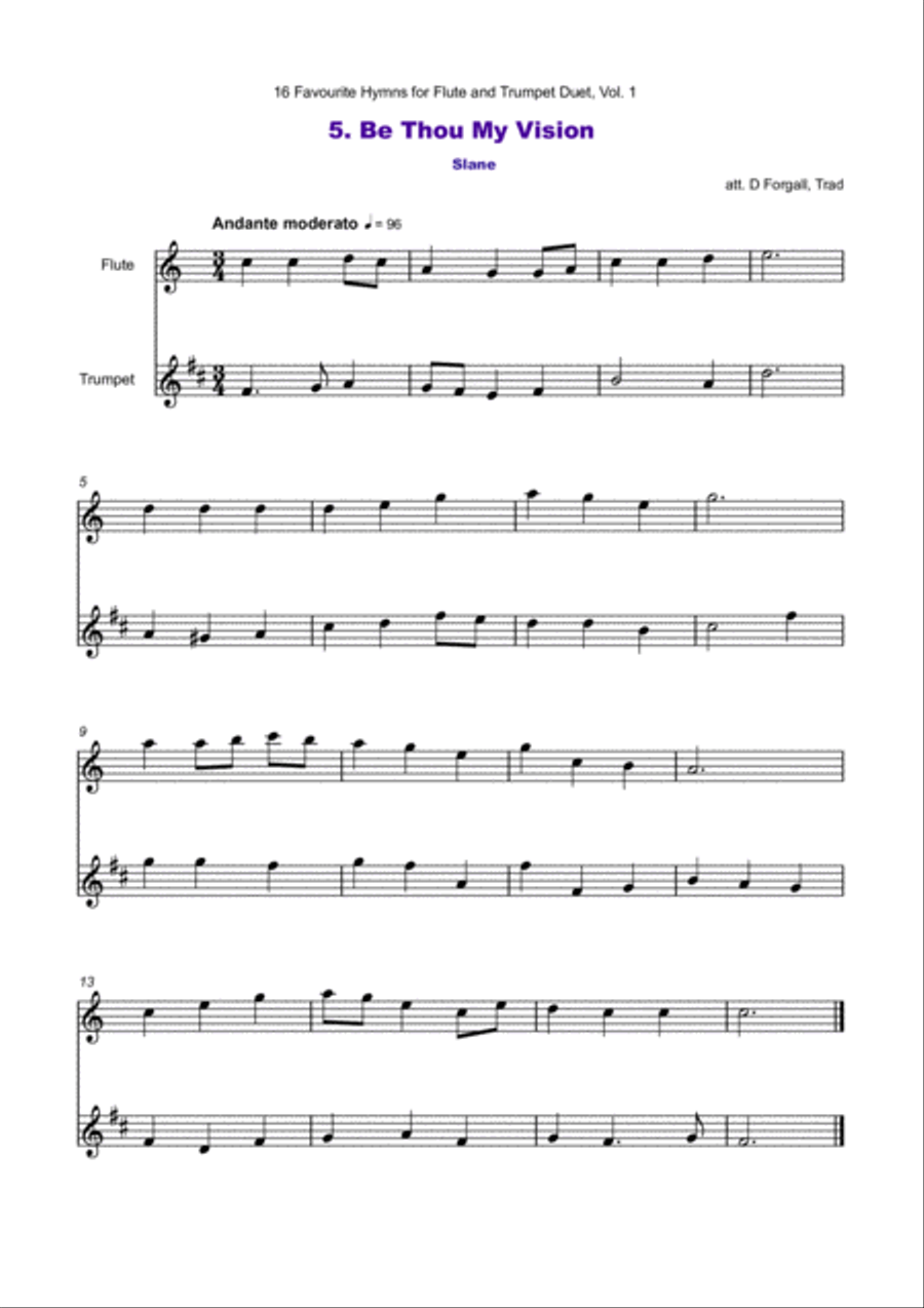16 Favourite Hymns Vol.1 for Flute and Trumpet Duet