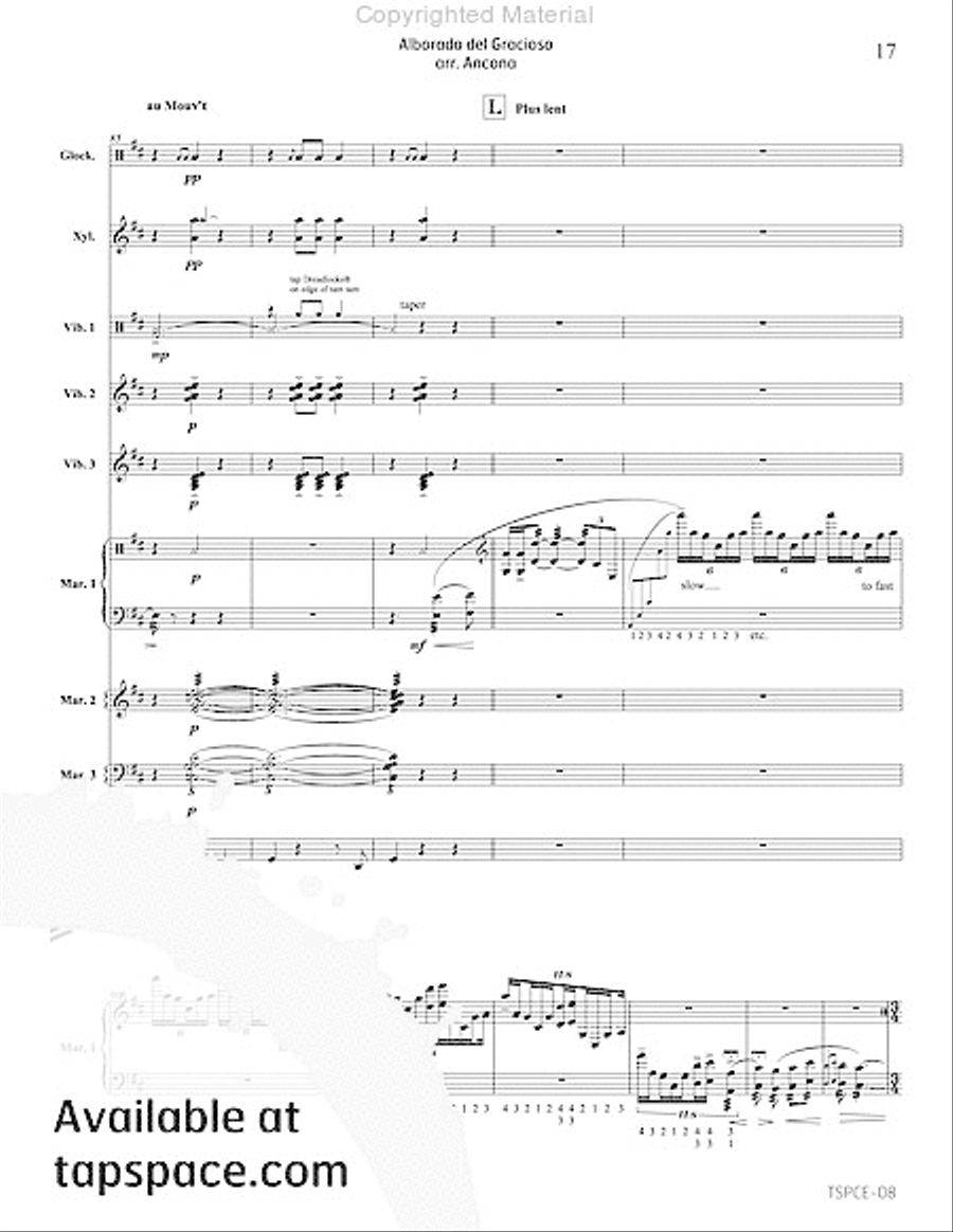 Alborada del Gracioso Percussion Ensemble scores gallery preview page 20