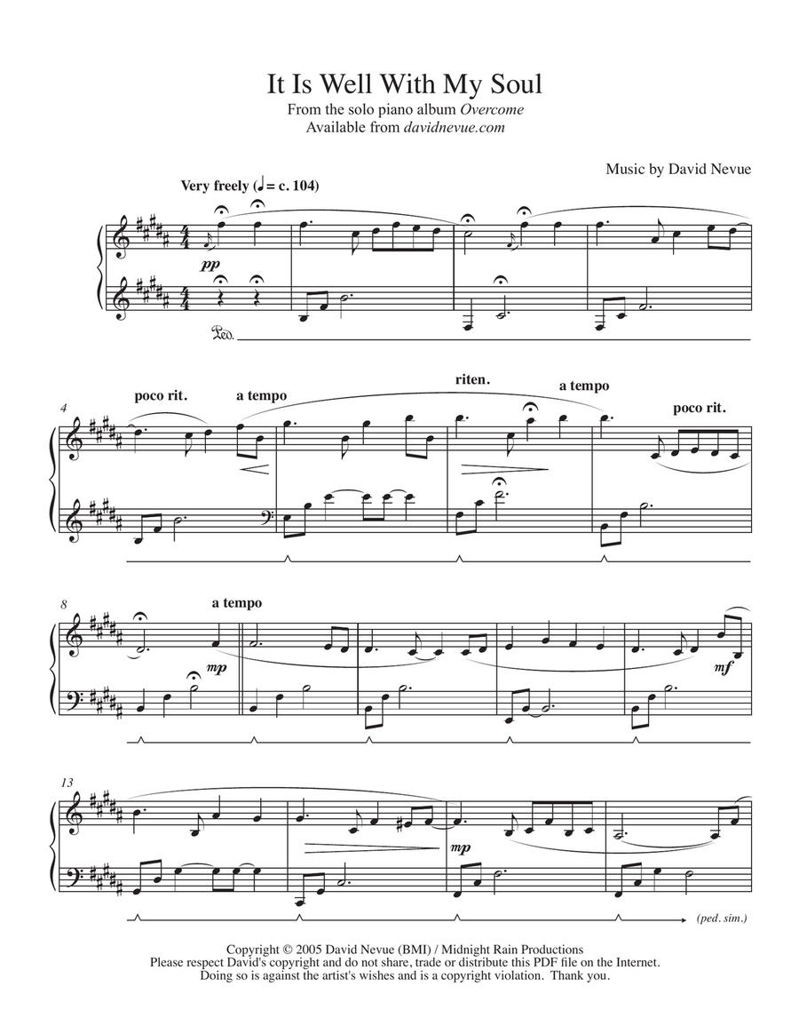 It is Well With My Soul Piano Solo scores gallery preview page 1