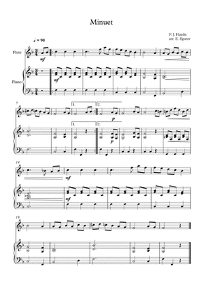 Minuet (In F Major), Franz Joseph Haydn, For Flute & Piano