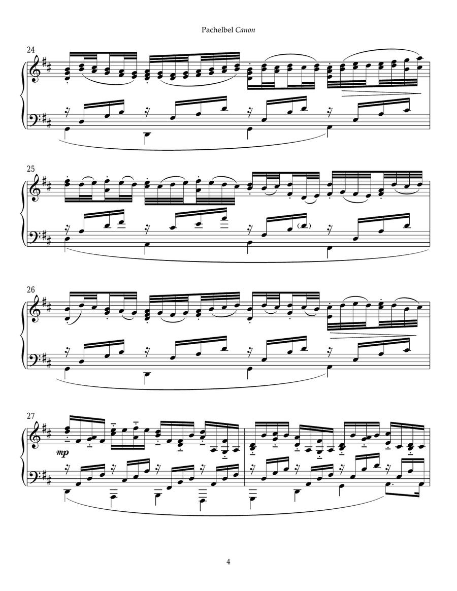Canon In D Piano Solo scores gallery preview page 4