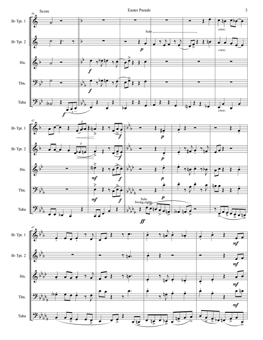 Easter Parade Easter Parade Brass Ensemble scores gallery preview page 4