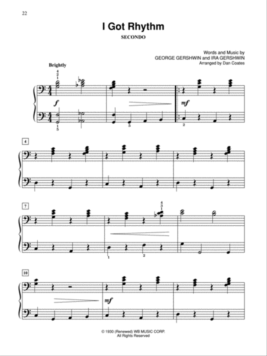 Dan Coates Popular Piano Library -- Duets of Timeless Standards Small Ensemble scores gallery preview page 2