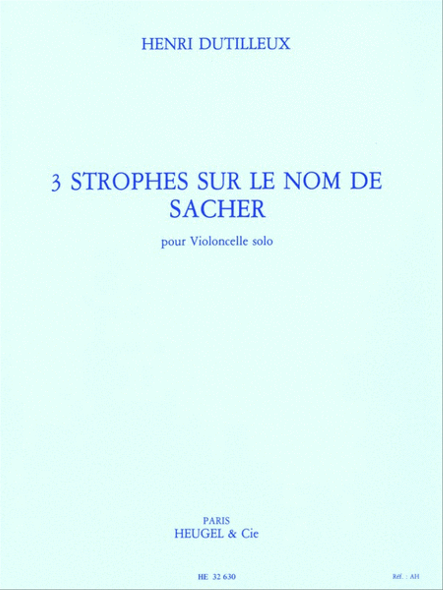 3 Strophes On The Name Of Sacher Cello Solo scores gallery preview page 1