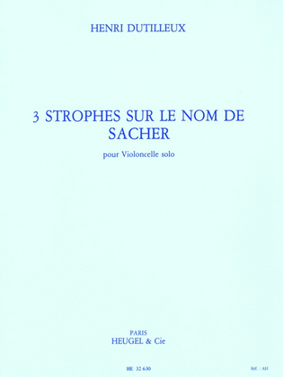 Book cover for 3 Strophes On The Name Of Sacher
