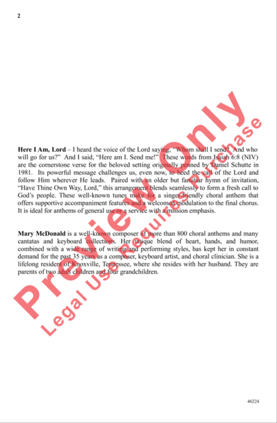 Here I Am, Lord 3-Part scores gallery preview page 2