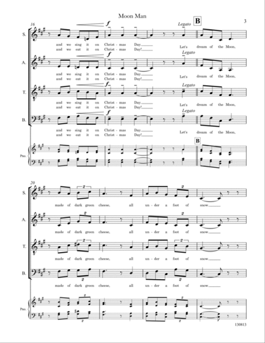 Moon Man (SATB) 4-Part scores gallery preview page 5