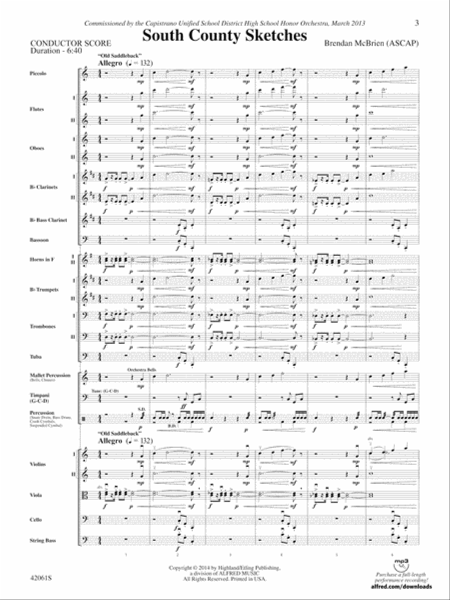 South County Sketches: Score Full Orchestra scores gallery preview page 3