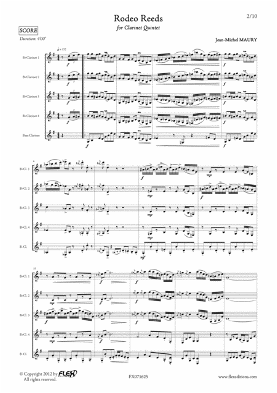 Rodeo Reeds Rodeo Reeds Clarinet Quintet scores gallery preview page 2