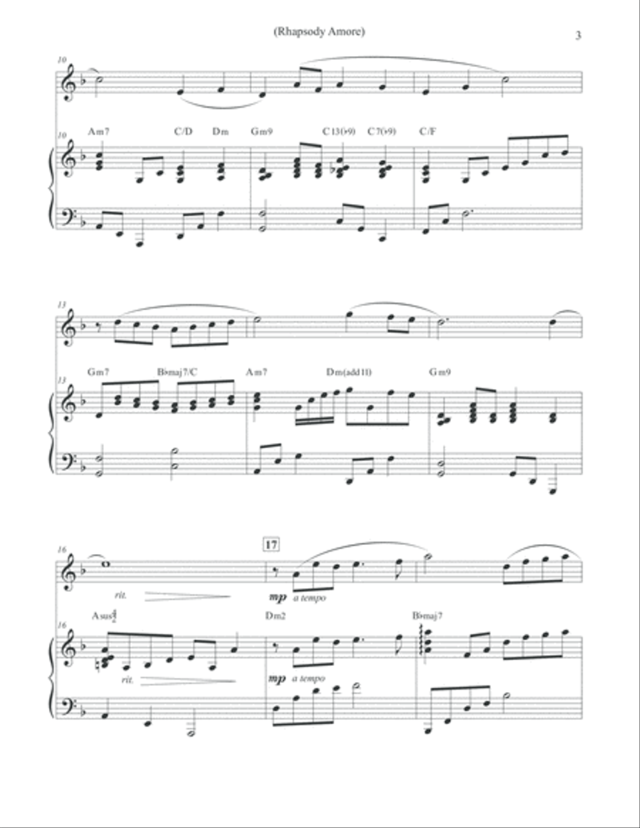 Rhapsody Amore - Flute & Piano Flute Solo scores gallery preview page 3