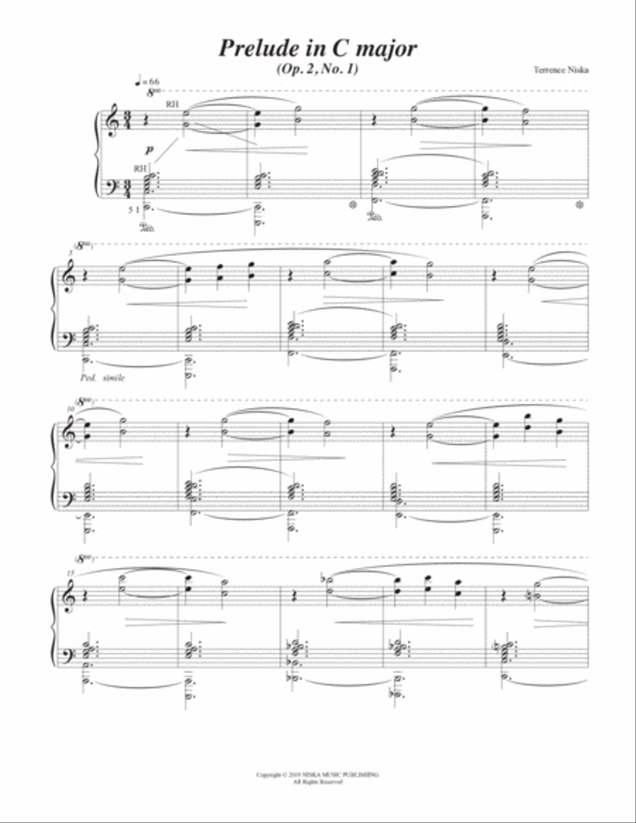 Prelude Op. 2, No. 1 in C major Piano Solo scores gallery preview page 2