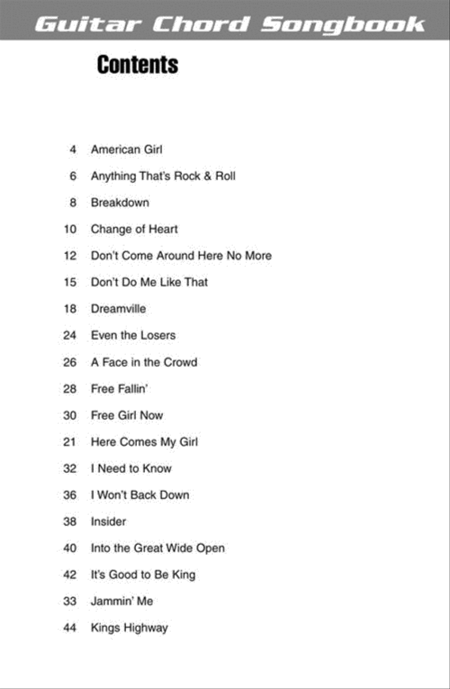 Tom Petty Tom Petty Guitar scores gallery preview page 3