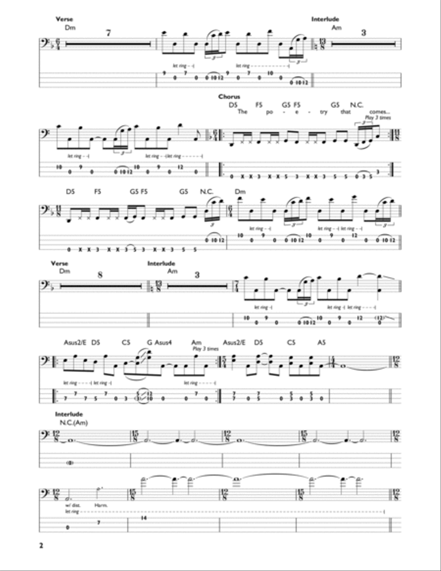Schism Bass Guitar scores gallery preview page 2