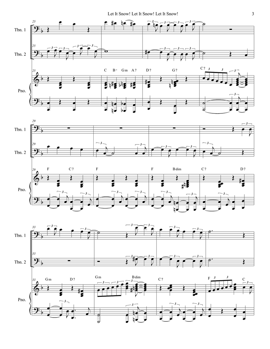 Let It Snow! Let It Snow! Let It Snow! Trombone Duet scores gallery preview page 3