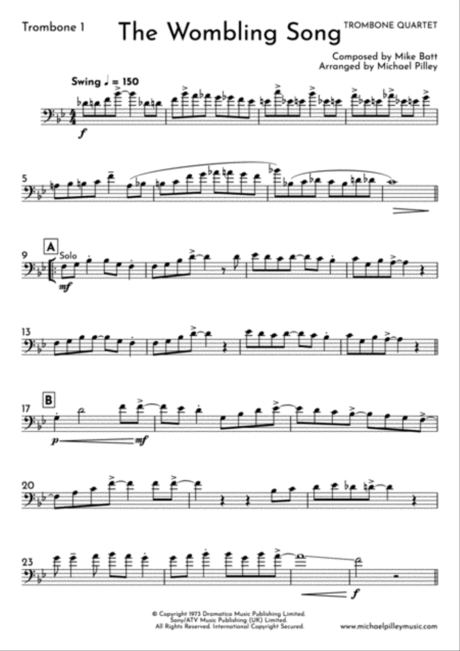 The Wombling Song Brass Ensemble scores gallery preview page 2