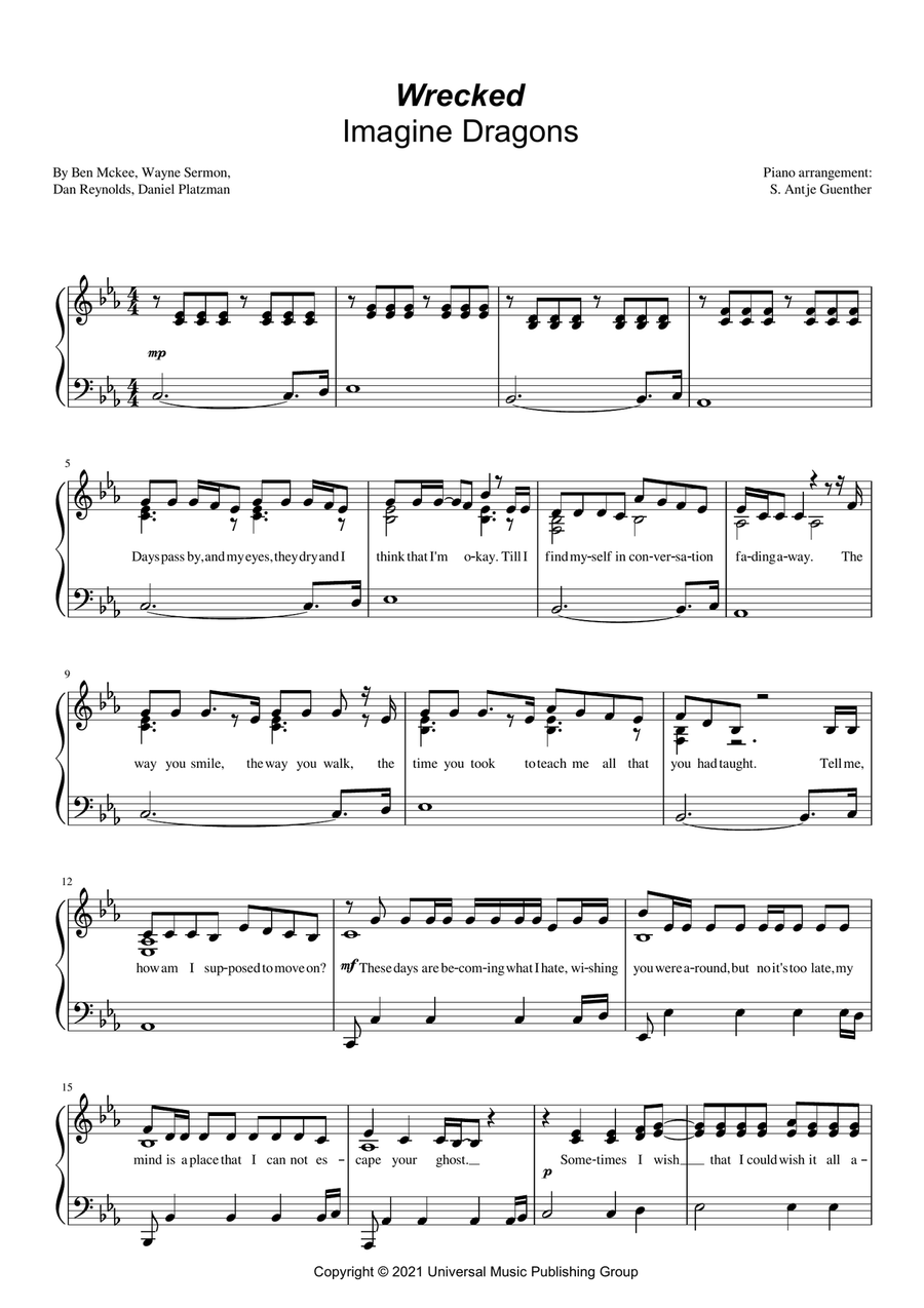 Wrecked Piano Solo scores gallery preview page 1