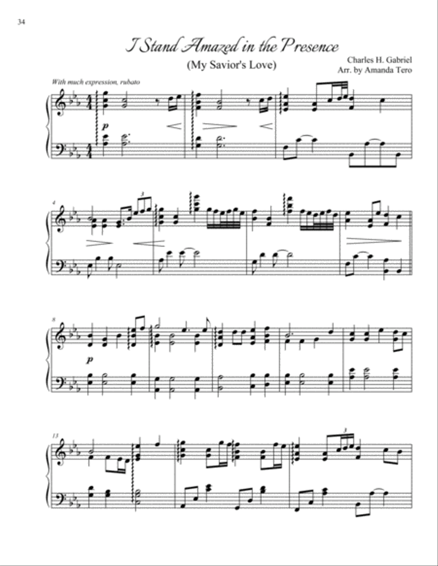 I Stand Amazed in the Presence of Jesus the Nazarene Piano Solo scores gallery preview page 2