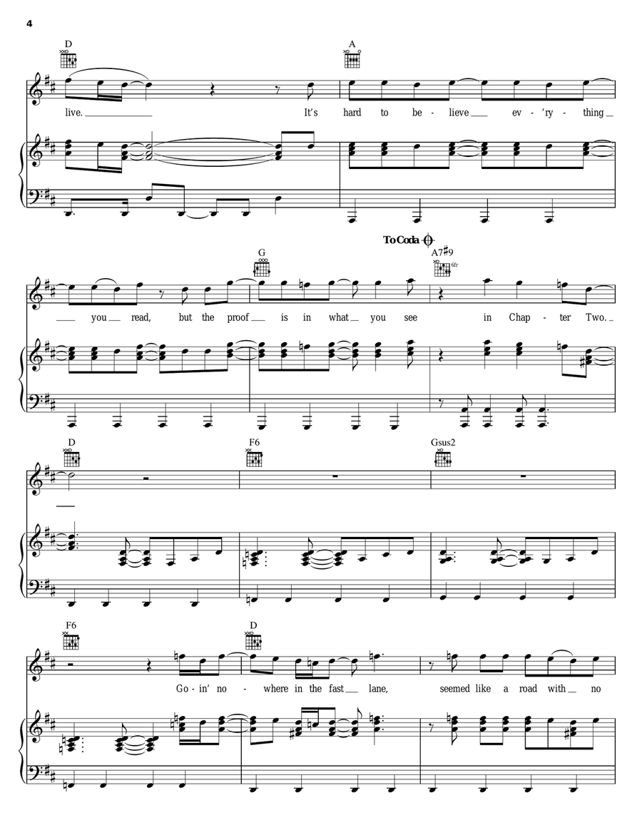 Chapter 2 Piano, Vocal, Guitar scores gallery preview page 4