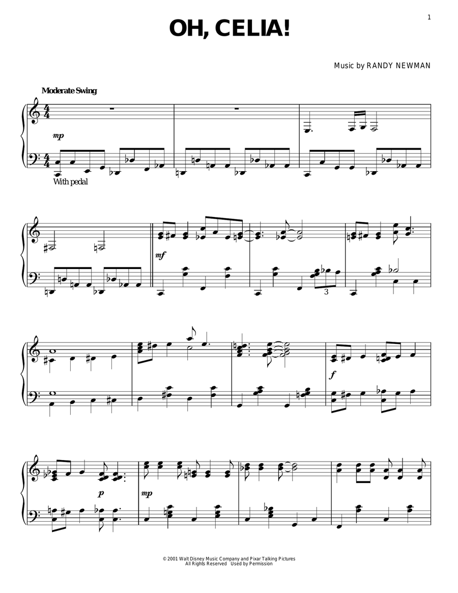 Oh, Celia! Oh, Celia! Piano Solo scores gallery preview page 1