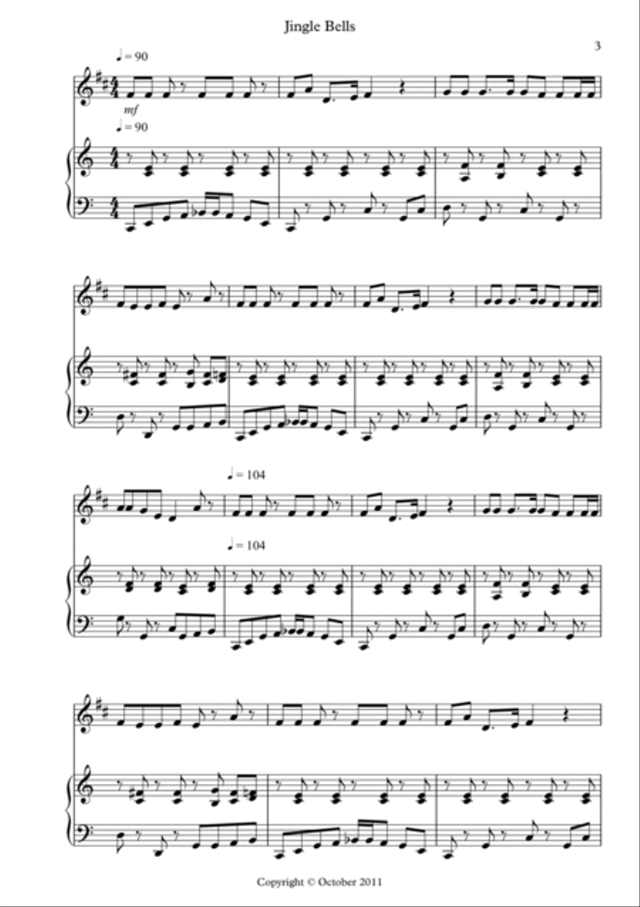 8 Easy Christmas Pieces for Trumpet And Piano Trumpet Duet scores gallery preview page 3