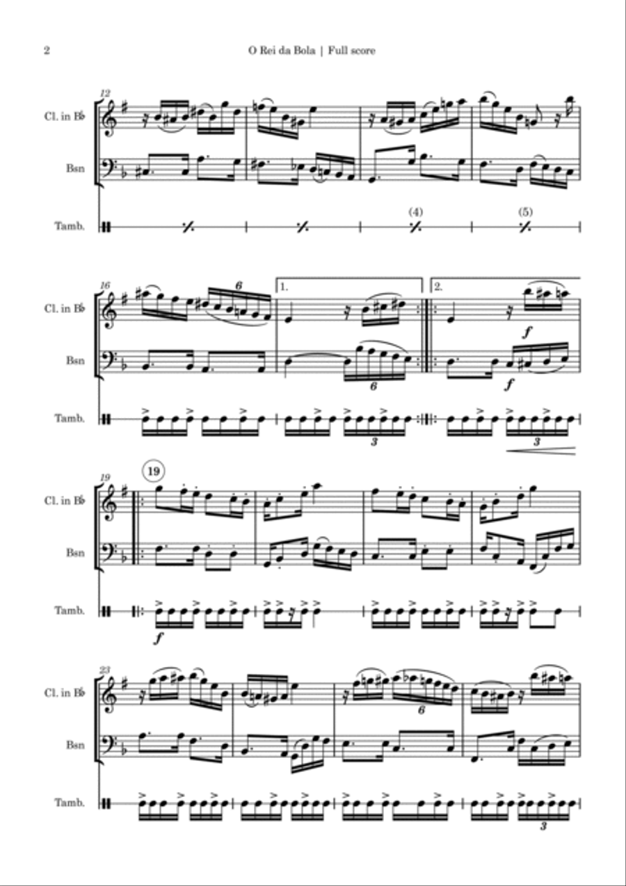 O Rei da Bola, para Pelé (Chôro) - with chords Small Ensemble scores gallery preview page 2