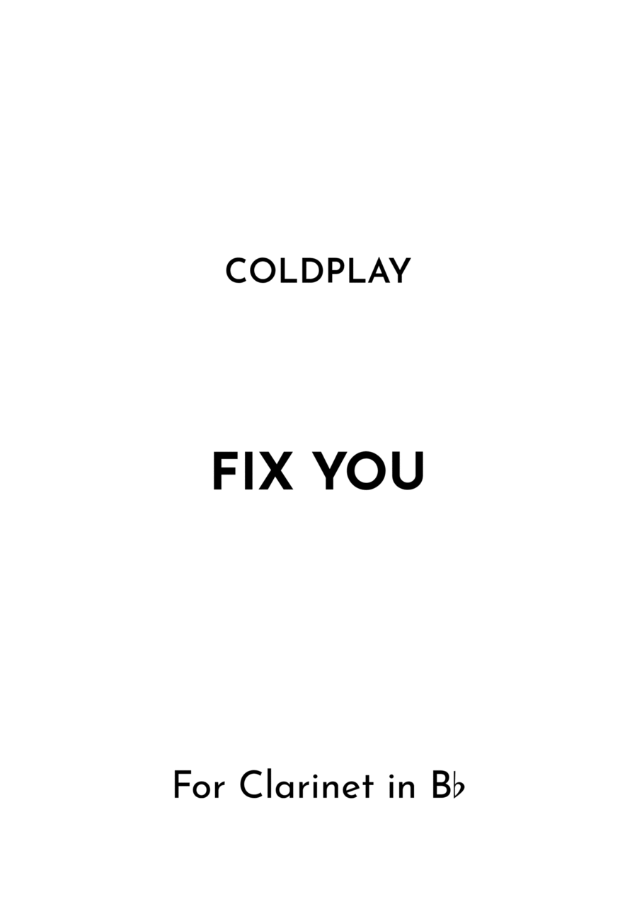 Fix You B-Flat Clarinet scores gallery preview page 1